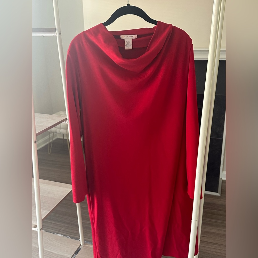 Joan Vass Tulip Longsleeve Cowlneck Dress